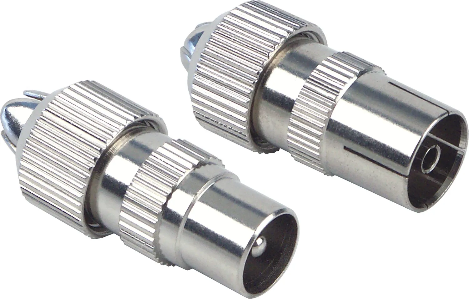 Schwaiger set 2 connettori IEC coassiali TV spina + presa