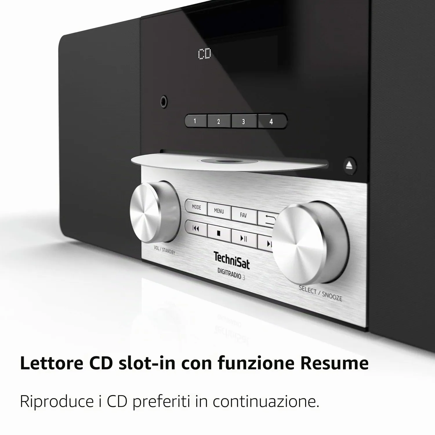 TechniSat DIGITRADIO 3 Radio DAB+ Nera CD Bluetooth 20W