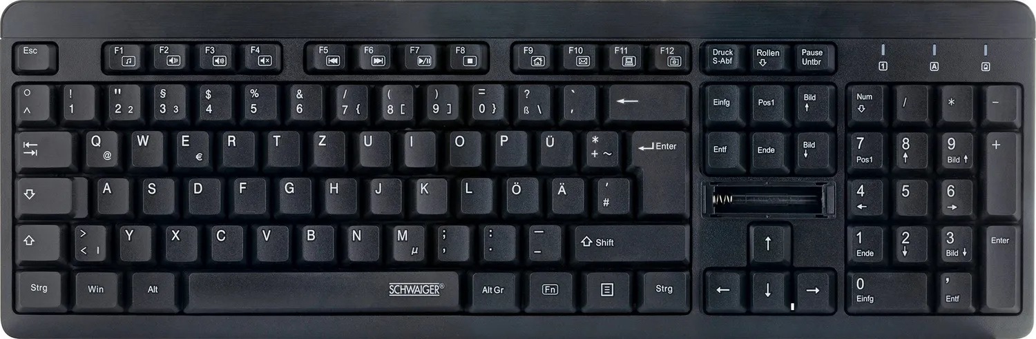 Schwaiger Tastiera wireless QWERTZ nera 104 tasti