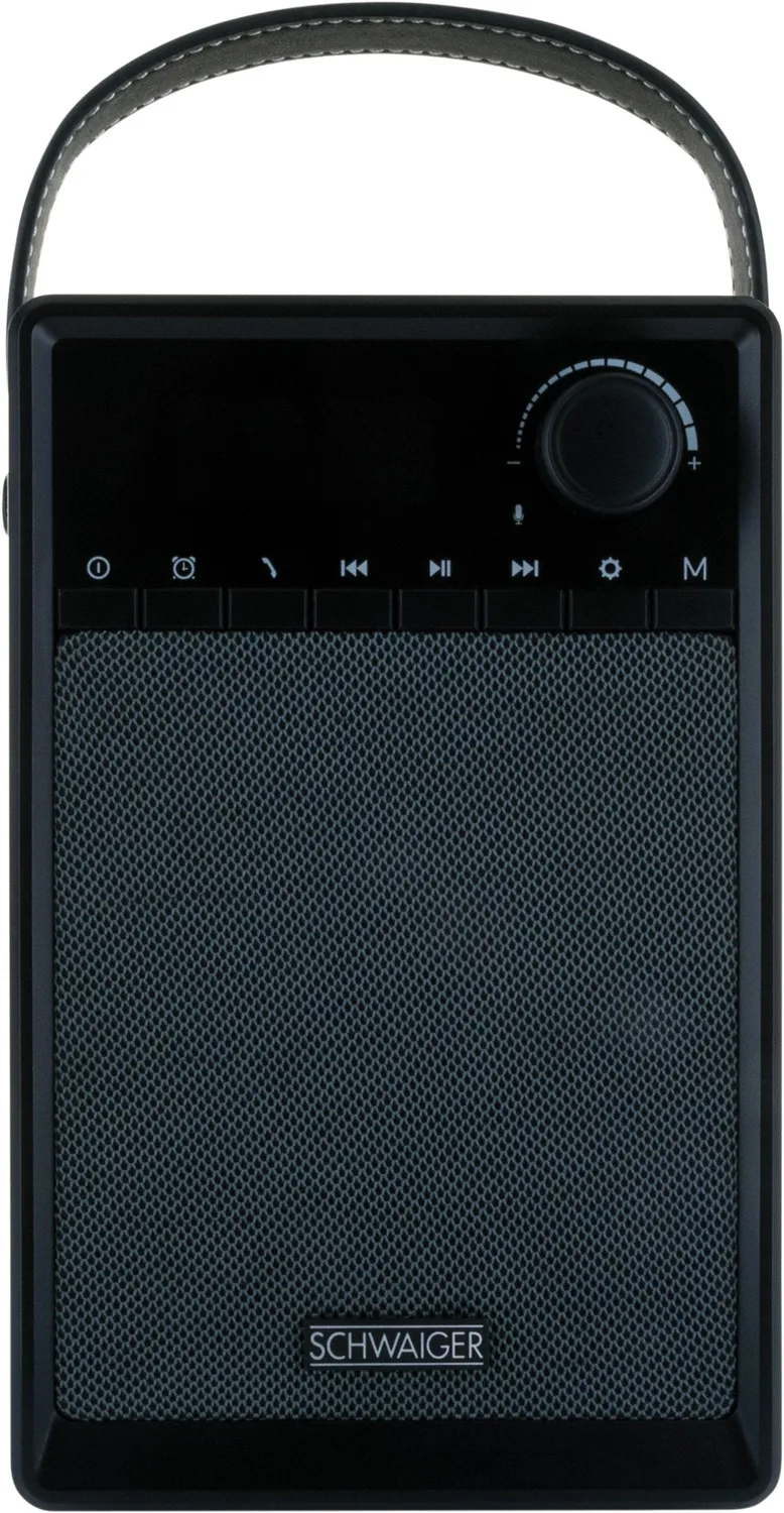 SCHWAIGER Radiosveglia FM Bluetooth AUX 5W nera legno