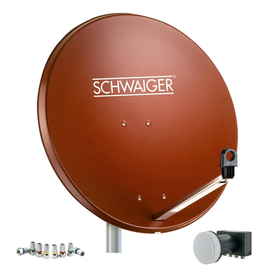 Schwaiger parabola 75 cm kit Quad 4 utenti rossa