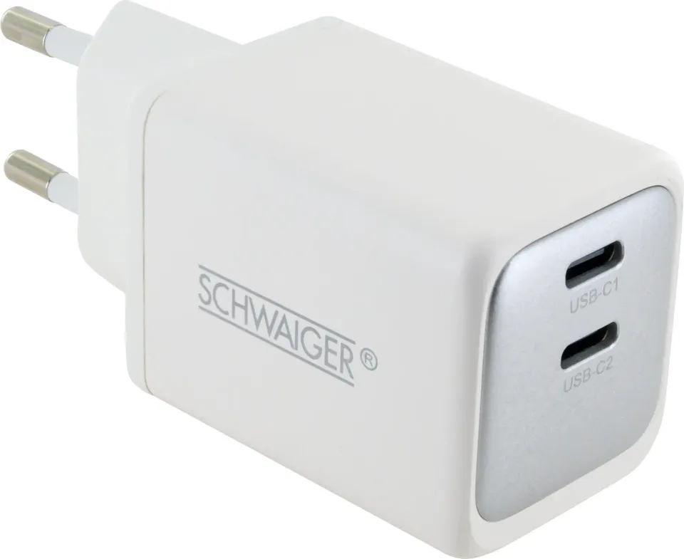 Schwaiger Caricabatterie Rapido GaN 48W USB-C Bianco
