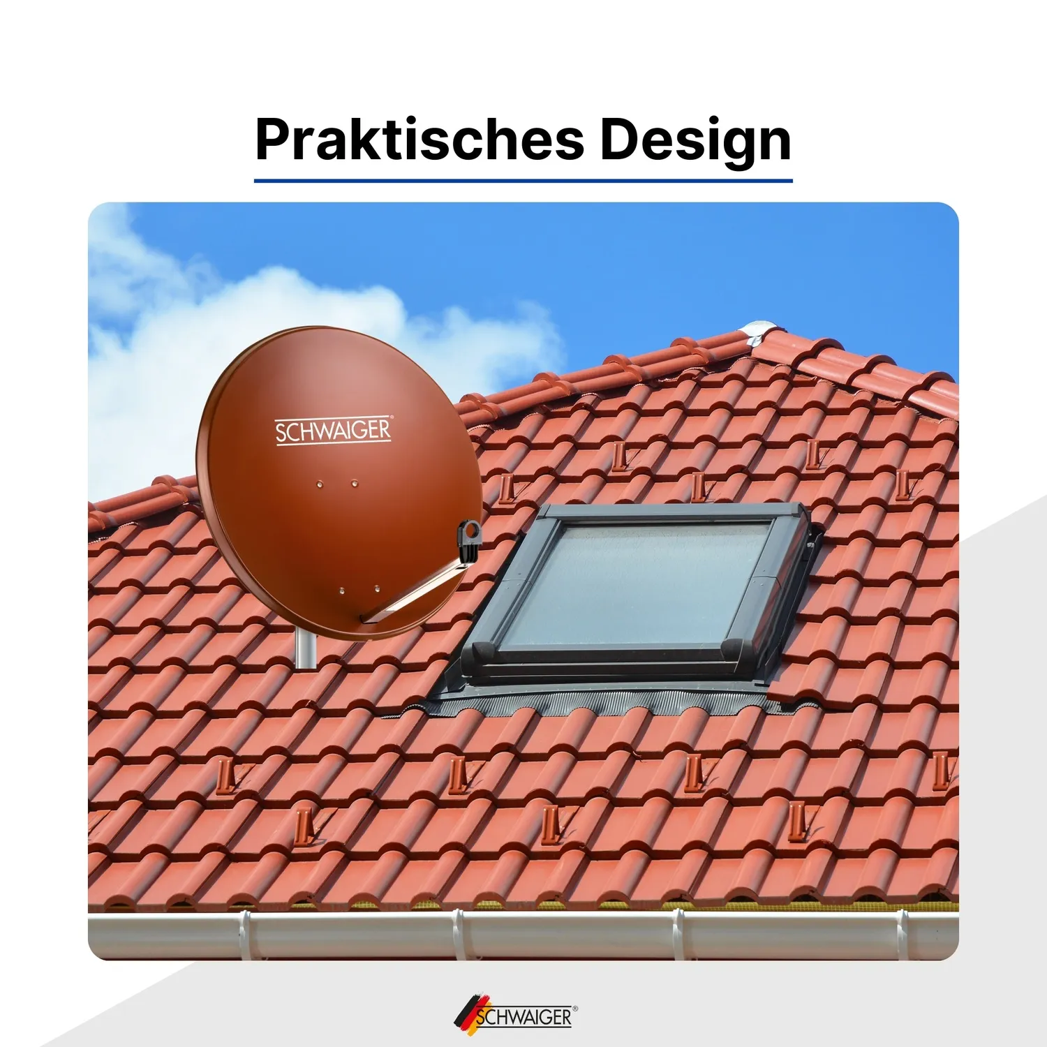 Schwaiger parabola 75 cm kit Quad 4 utenti rossa
