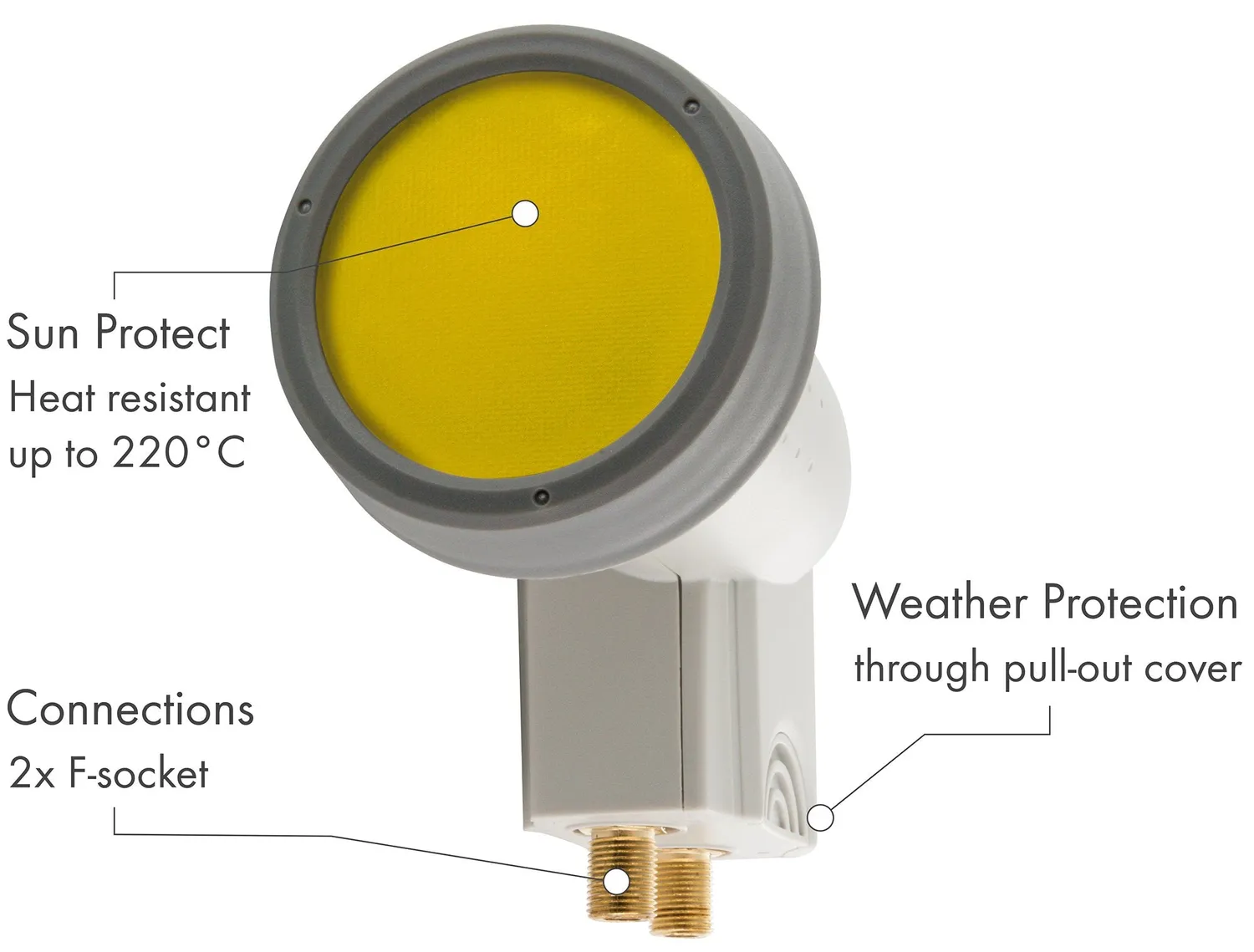 Schwaiger Sun Protect LNB Twin 2 Utenze Grigio Chiaro