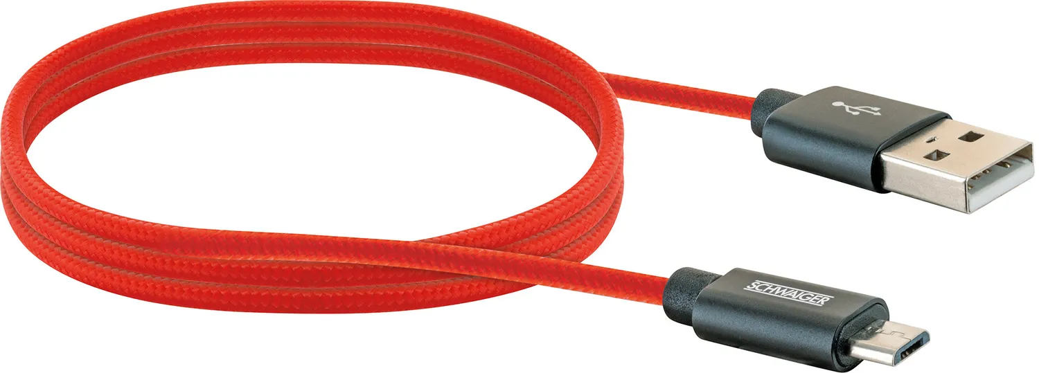 Schwaiger cavo micro USB 1,2 m nylon ricarica 2,4A