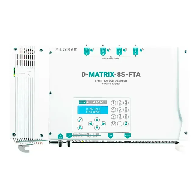 Fracarro D-Matrix-8S-FTA centrale digitale 8 transponder COFDM