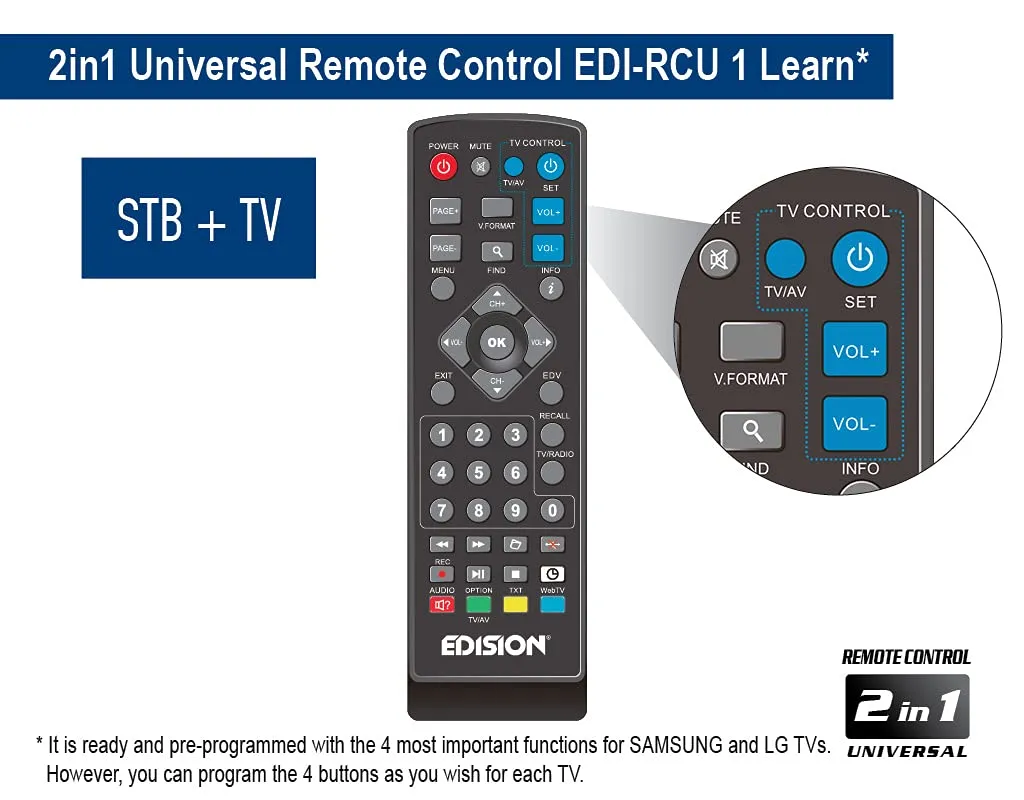 Edision NANO T265+ decoder terrestre DVB-T2 Full HD