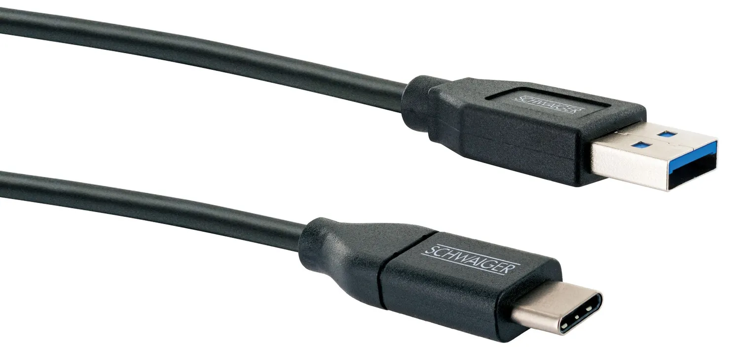 Schwaiger Cavo USB-C USB-A 1 m Nero 5 Gbps