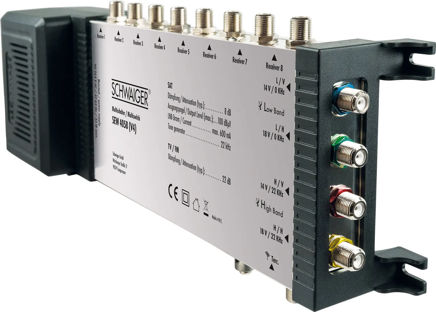 Schwaiger multiswitch 5x8 satellitare 8 utenti interno