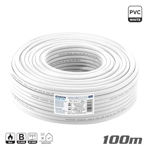 Edision CCS-100 cavo coassiale 100m bianco per SAT DVB-T2