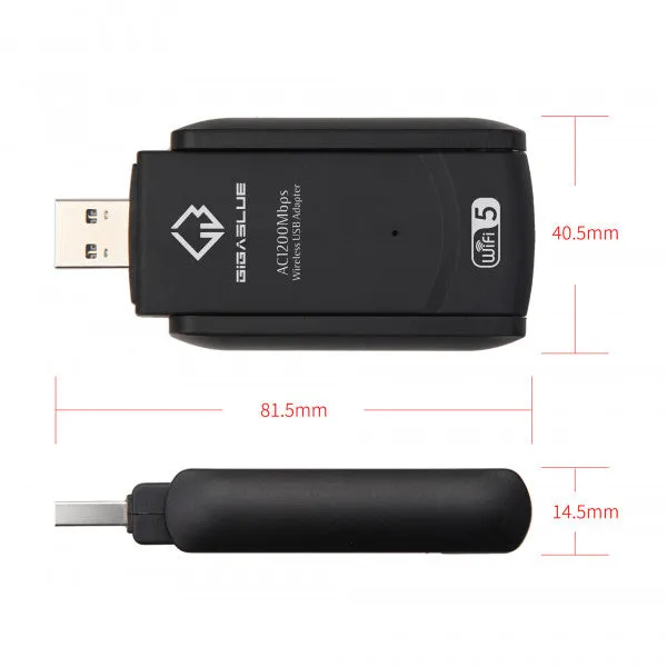 GigaBlue Ultra 1200 Mbps adattatore WiFi USB 3.0 dual band