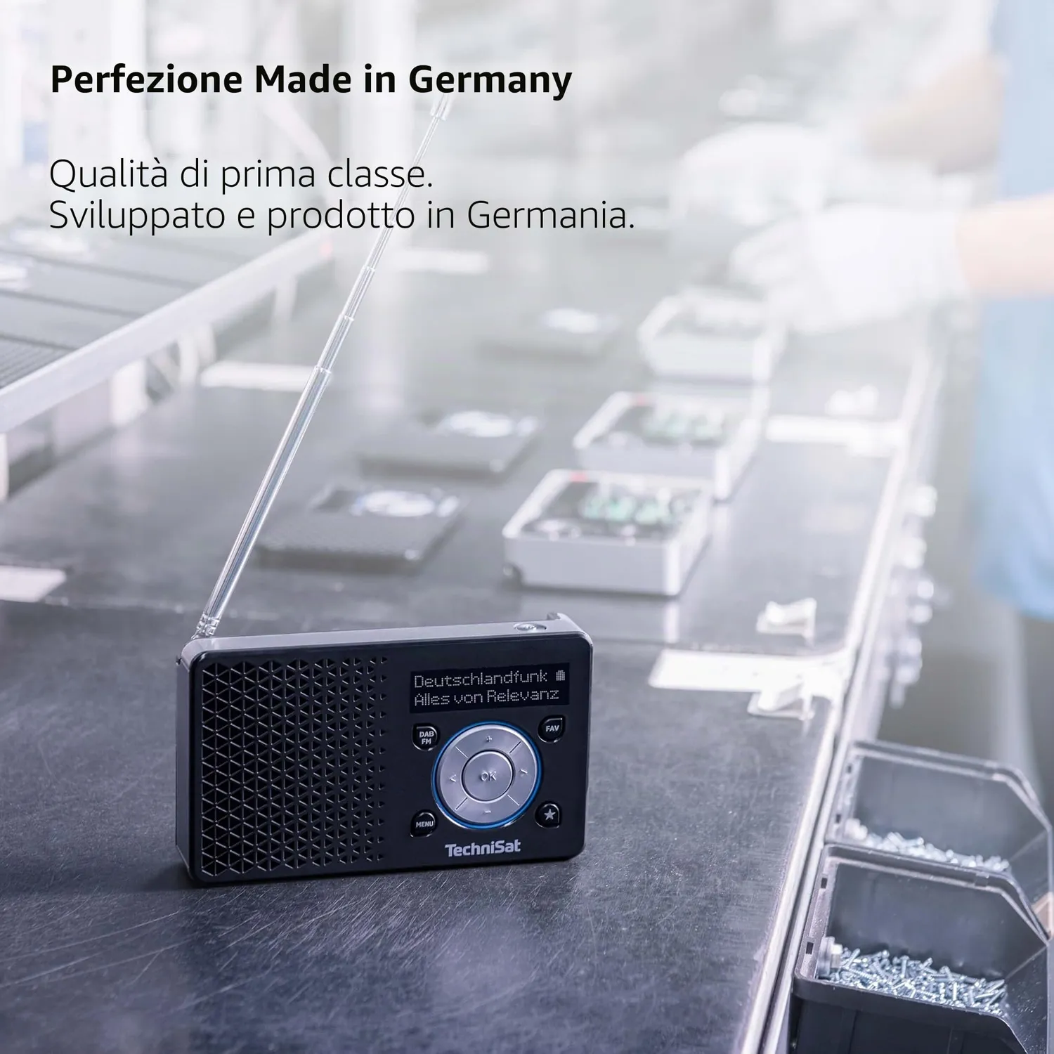 TechniSat DIGITRADIO 1 Radio DAB+ Portatile Argento/Arancione OLED