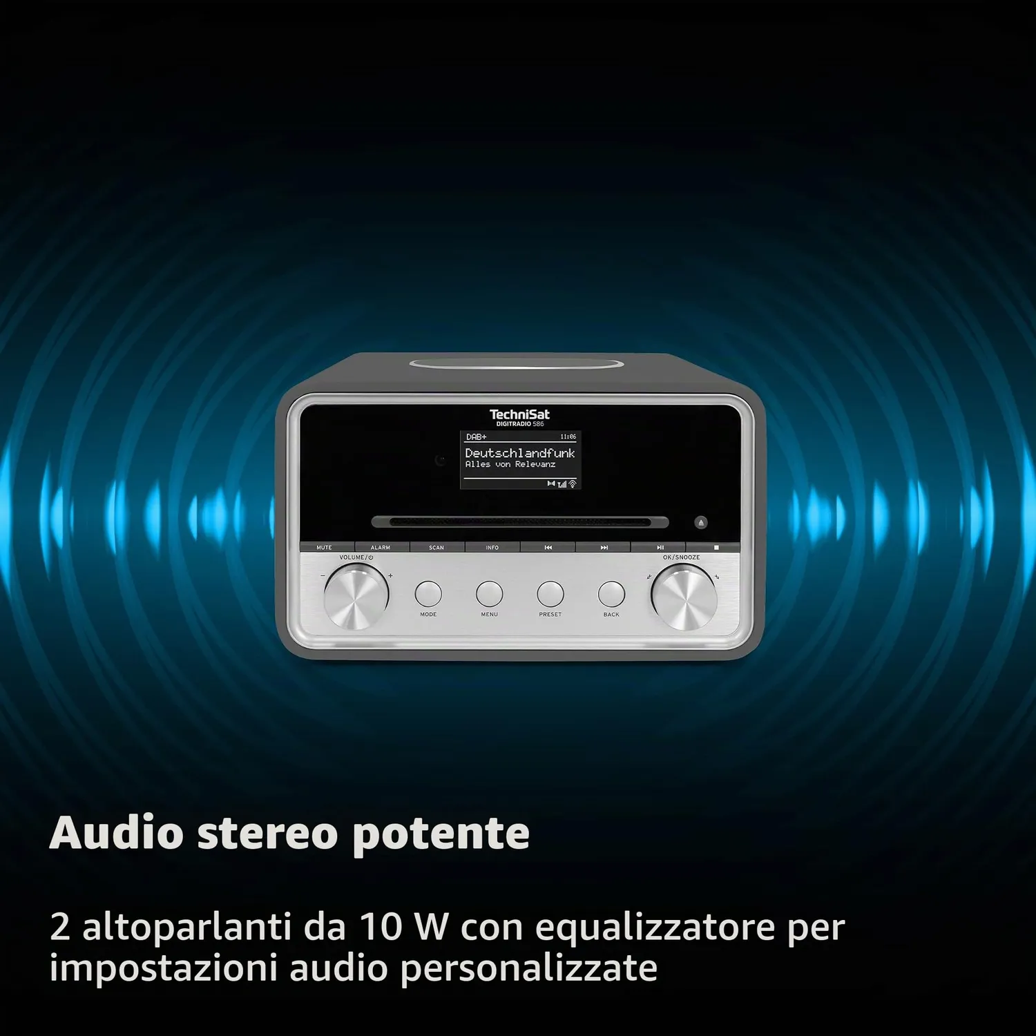 TechniSat DIGITRADIO 586 Radio ibrida argento CD Spotify USB