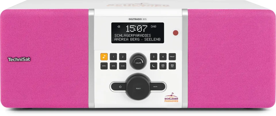TechniSat DIGITRADIO 305 radio DAB+ bianco-rosa 10W Schlager