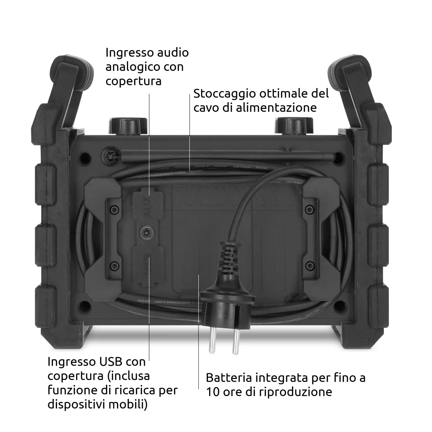 TechniSat DIGITRADIO 230 OD Radio Cantiere DAB+ Nera IP65