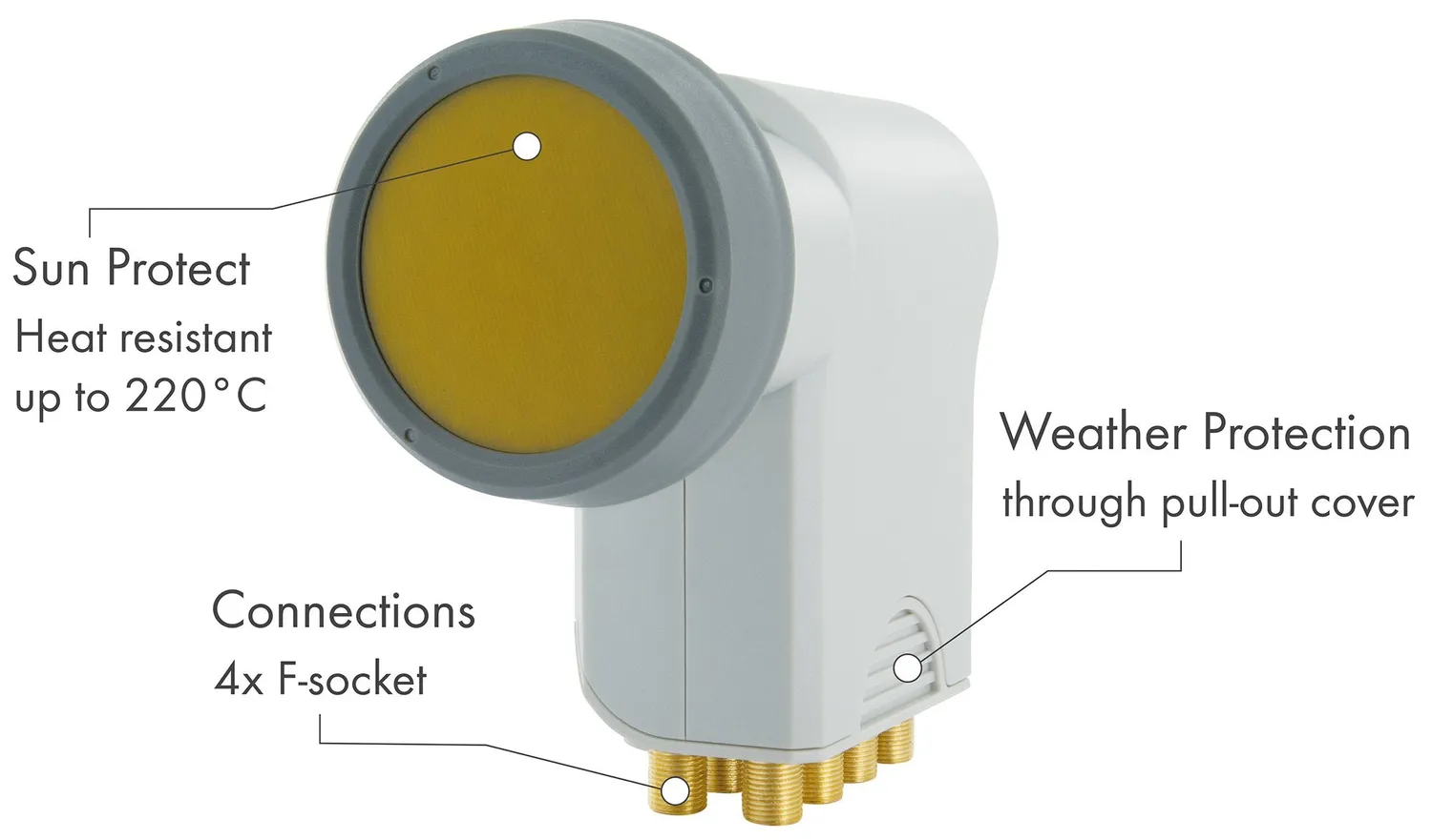 SCHWAIGER Octo LNB Sun Protect digitale 8 uscite grigio