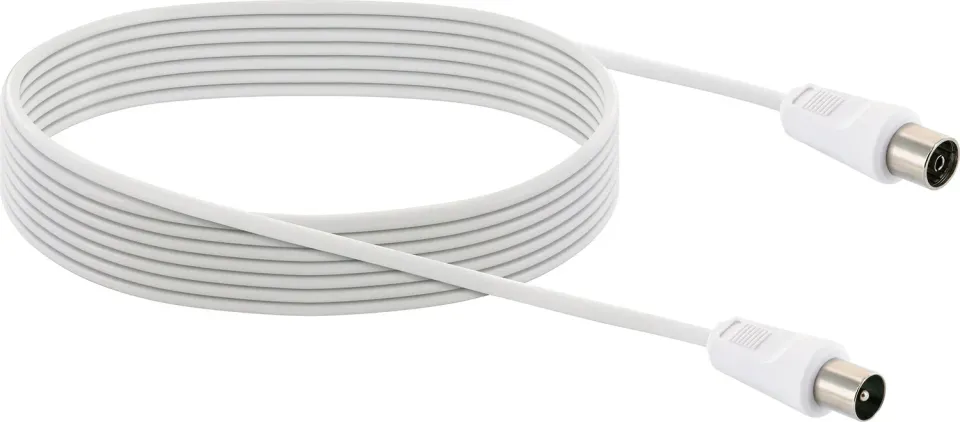 SCHWAIGER Cavo Antenna TV 5 m Bianco Schermato Classe A+