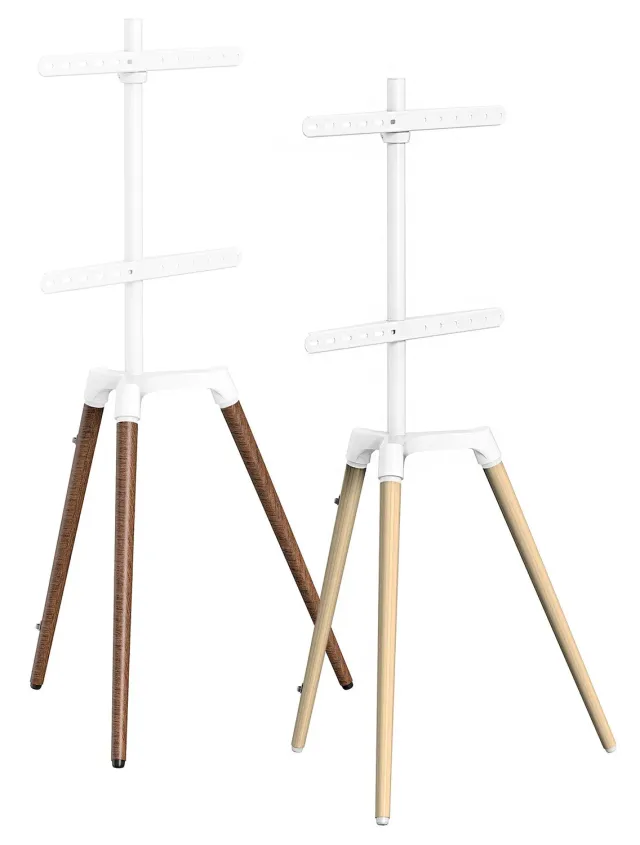 Schwaiger Set Cavalletto TV 45-65" Treppiede Legno Chiaro