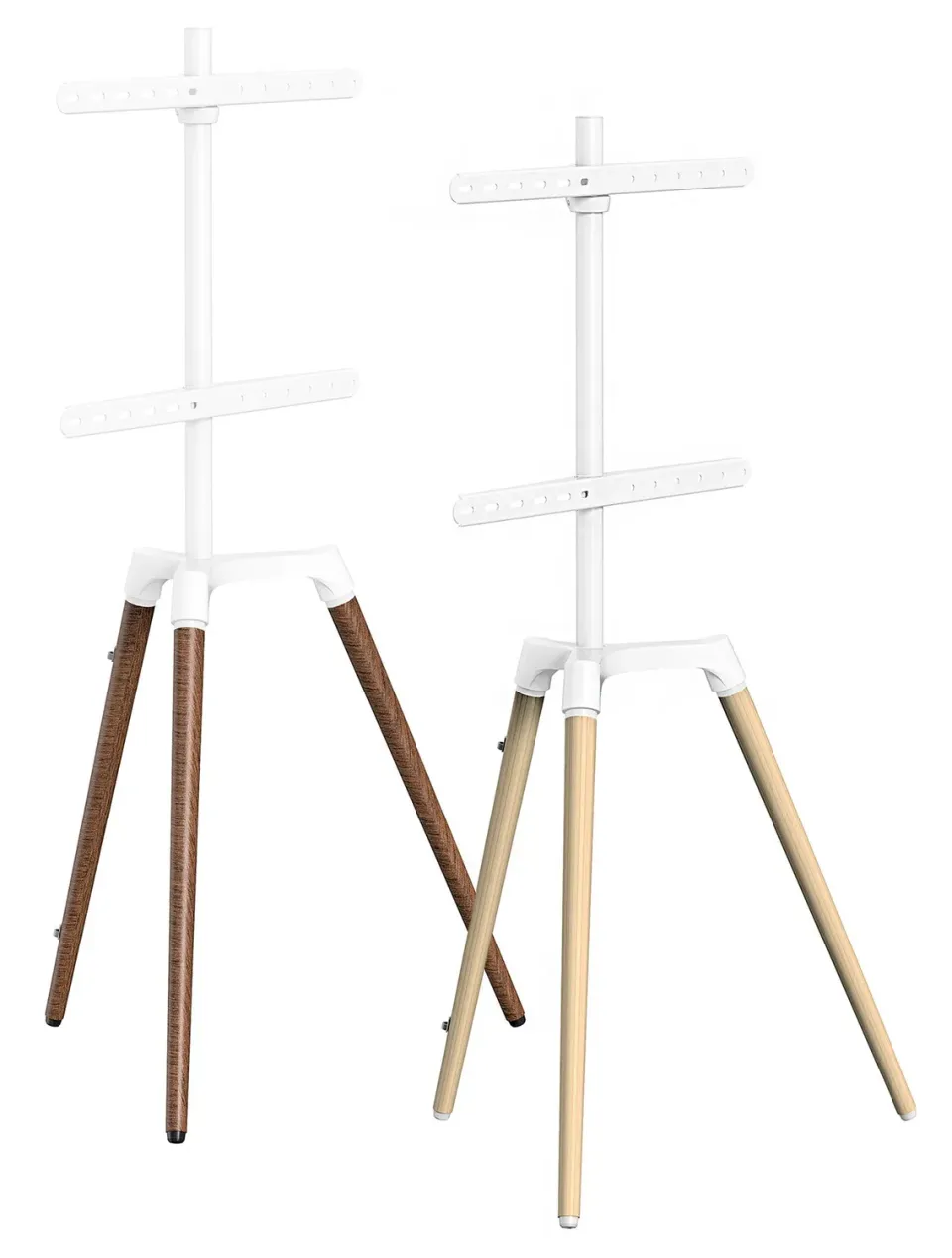 Schwaiger Set Cavalletto TV 45-65" Treppiede Legno Chiaro