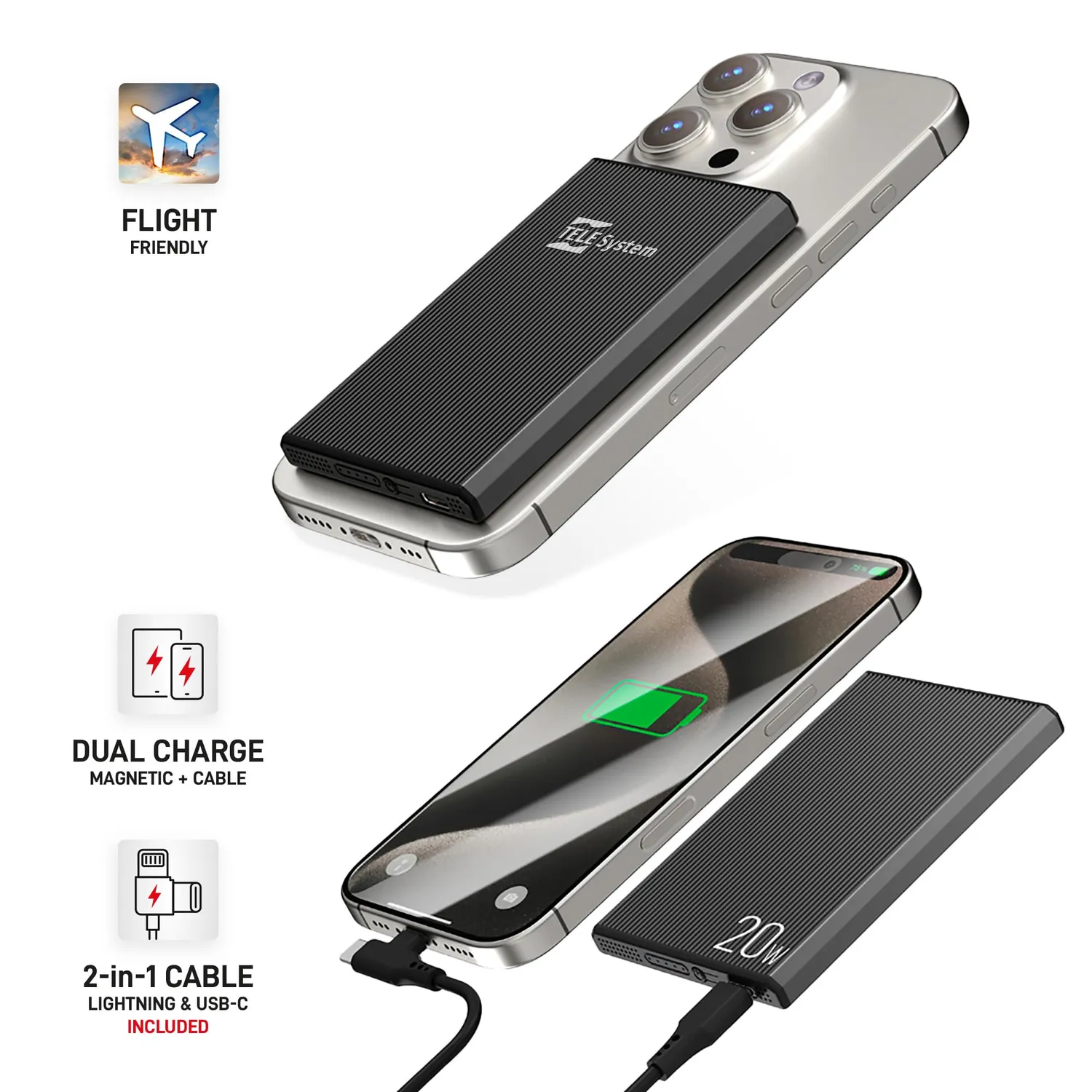 Tele System TSPB005 power bank MagSafe 5000mAh ultrasottile