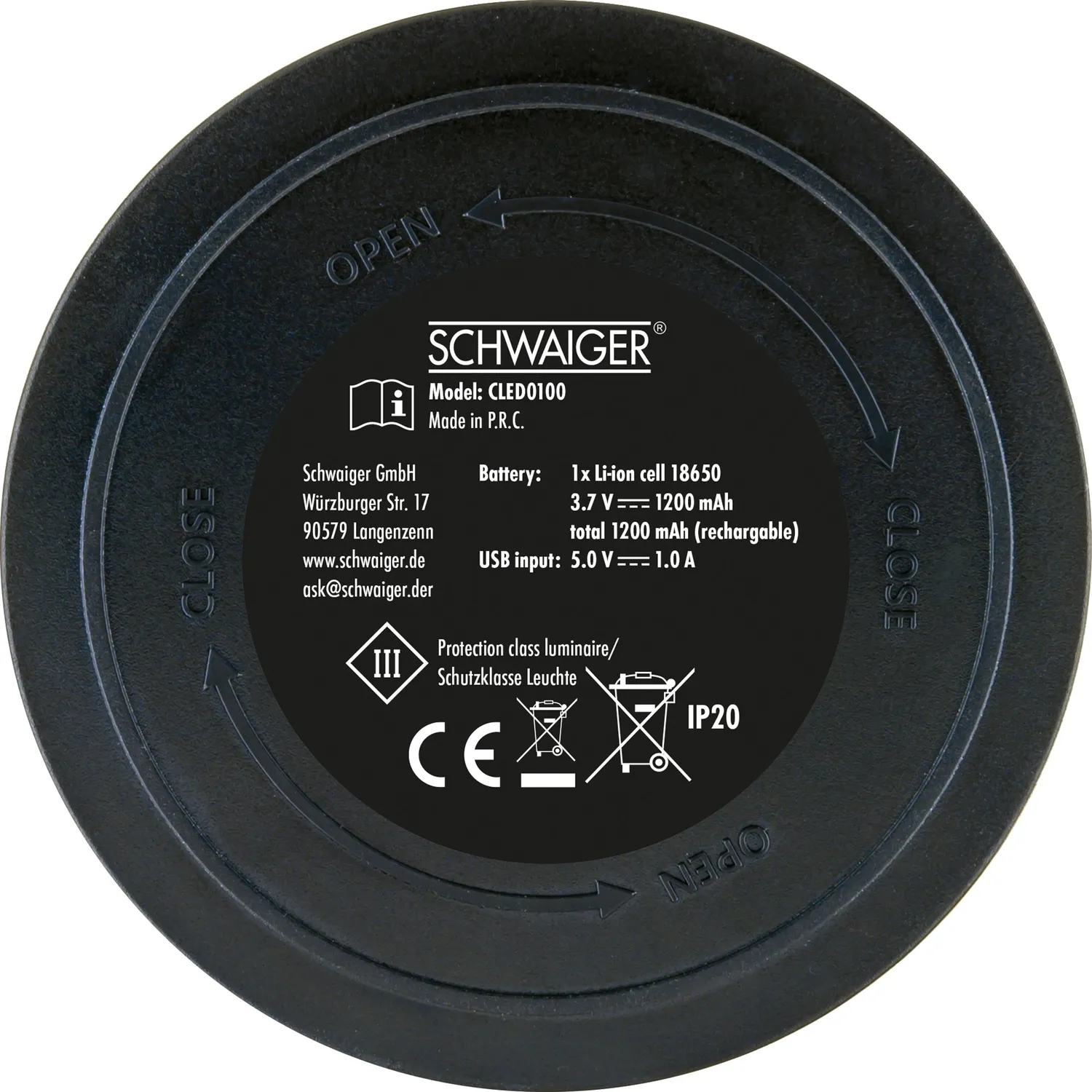 Schwaiger lampada campeggio LED ricaricabile
