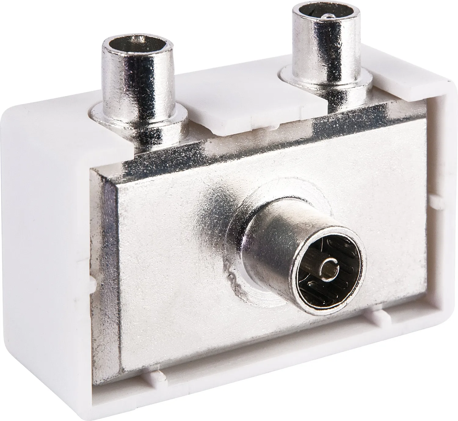 Schwaiger sdoppiatore TV 2 vie presa antenna bianco