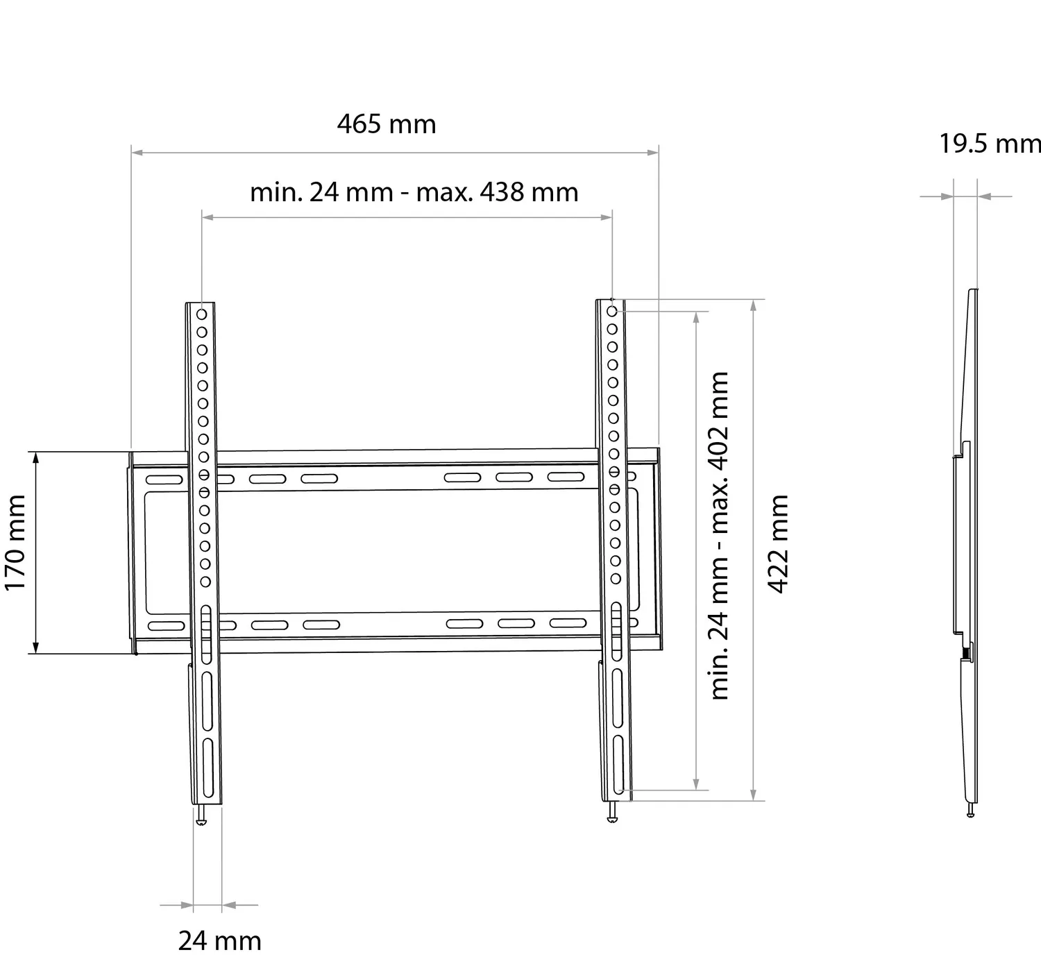 SCHWAIGER Staffa Supporto TV a Parete 32-75 Pollici VESA 400