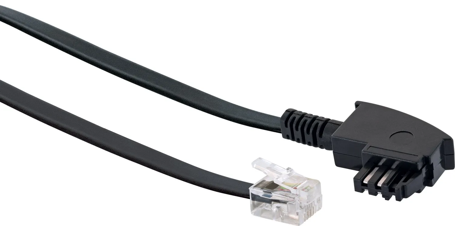 Schwaiger Cavo Telefonico TAE-RJ11 6 m Nero 4 Fili