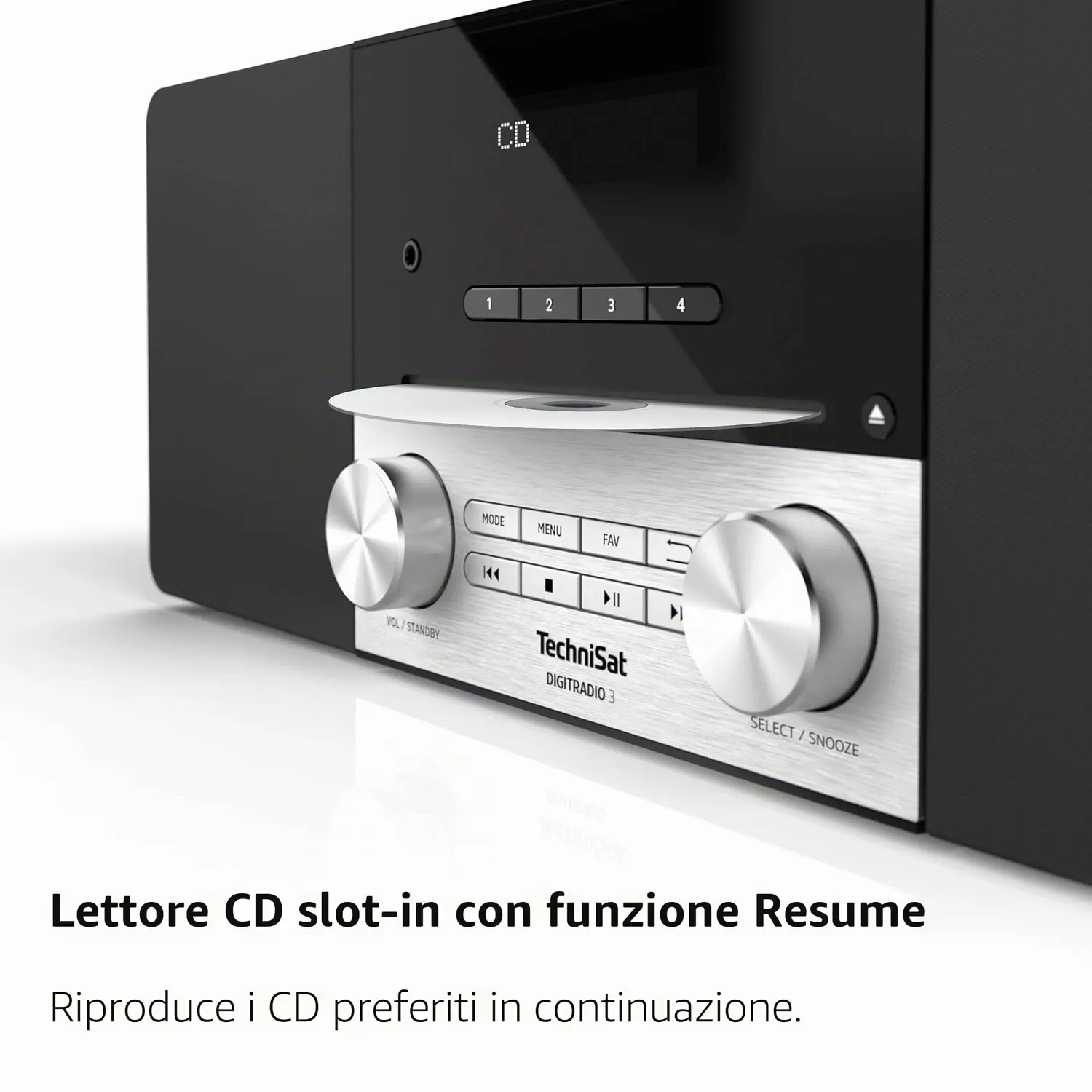 TechniSat DIGITRADIO 3 radio DAB+ noce con CD e Bluetooth