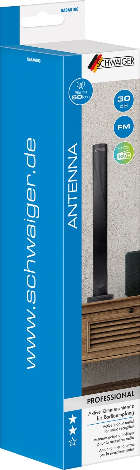 Schwaiger Antenna Attiva da Interni DAB+ Radio