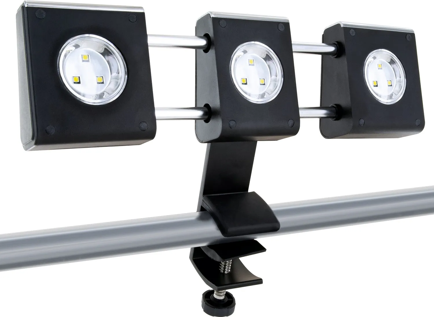 Schwaiger lampada grill a LED con morsetto 3 faretti luce bianca