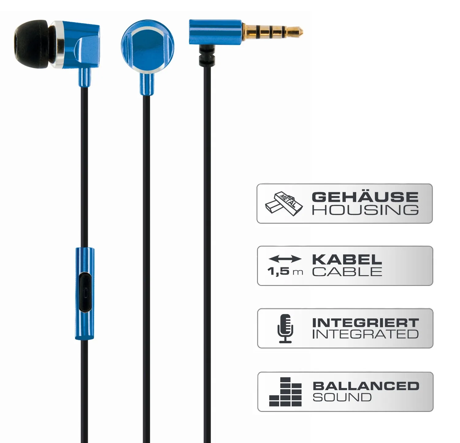 Schwaiger cuffie in-ear jack 3,5 mm microfono metallo