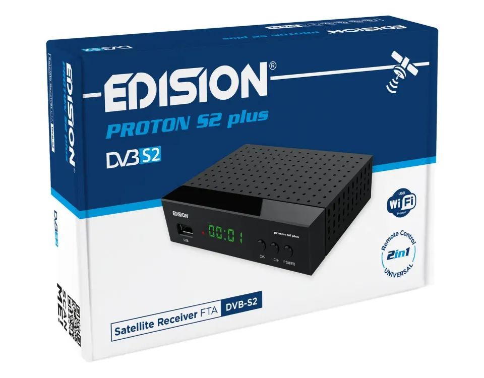 Edision Proton S2 Plus Decoder Satellitare Full HD Unicable
