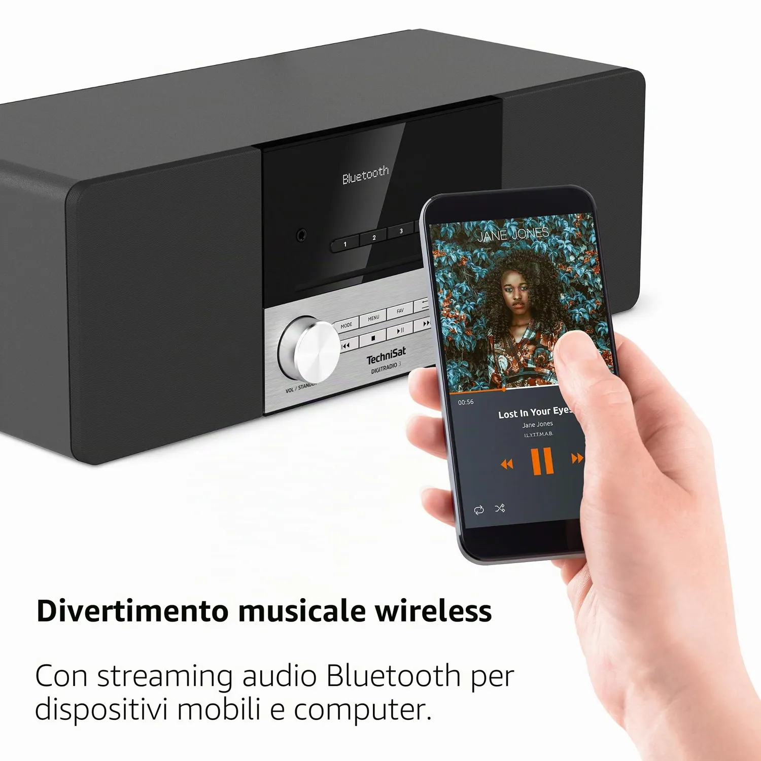 TechniSat DIGITRADIO 3 Radio DAB+ Nera CD Bluetooth 20W